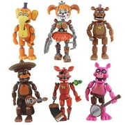 6Pcs Five Nights At Freddys Action Figures Toy Security Breach Series Glamrock Foxy PVC Doll For Kid Gift (5.7 Inches)